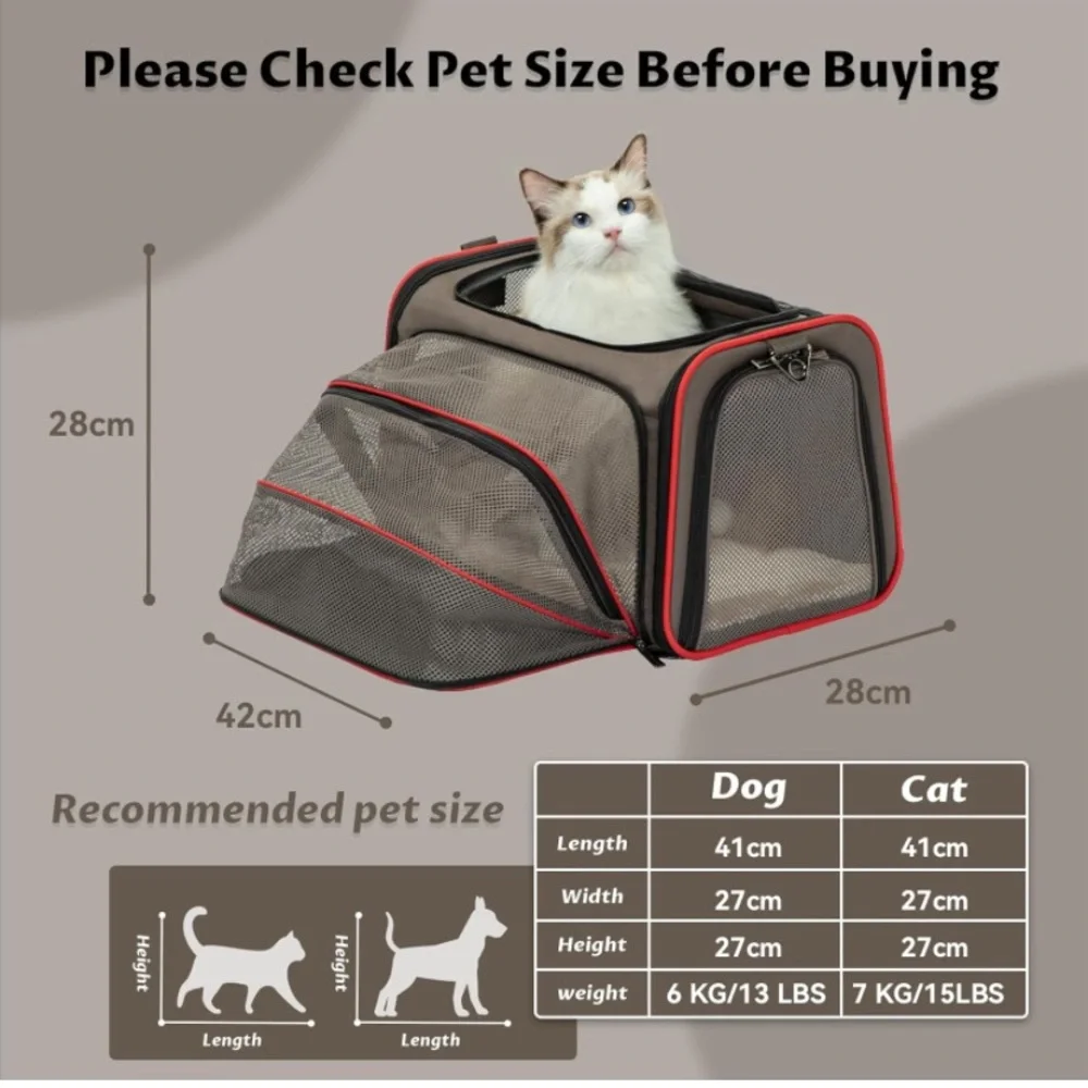Expandable Cat Carrier Dog Carriers